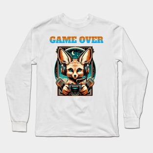 Busy Fennec Fox playing pet video game Long Sleeve T-Shirt